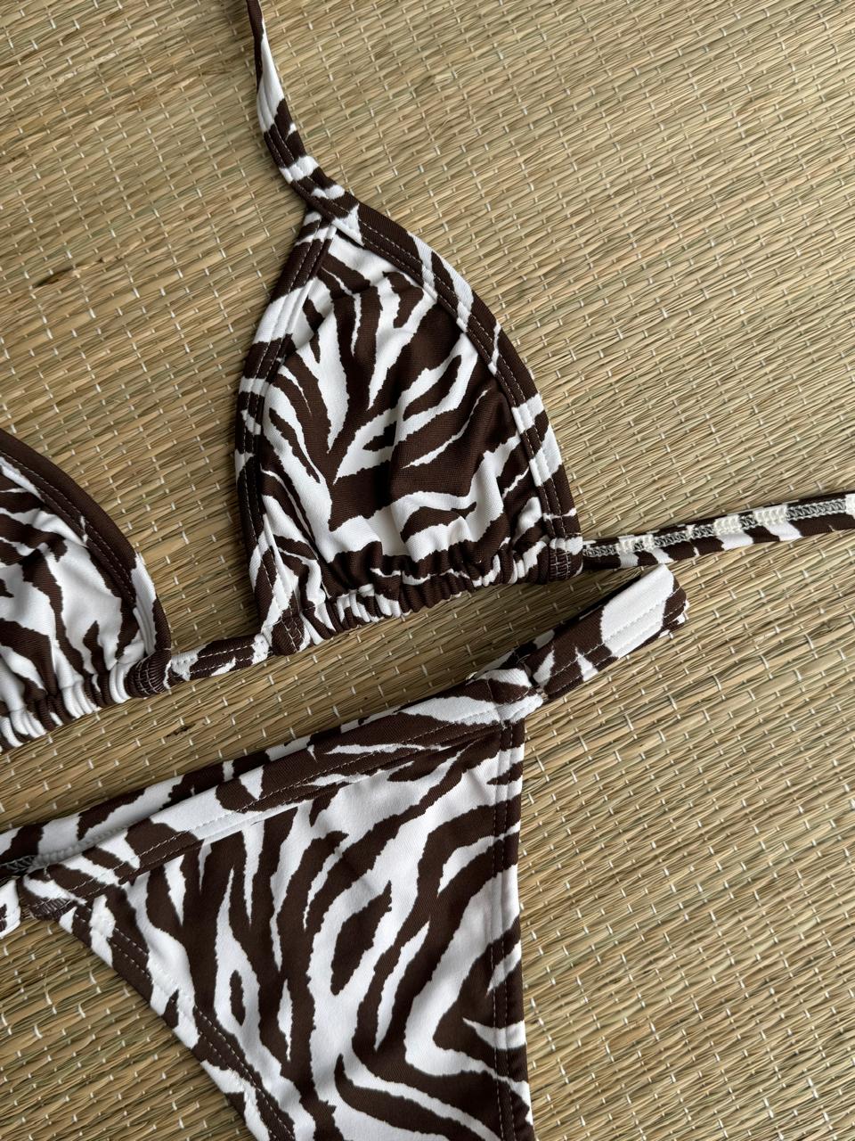 Biquíni Fita Zebra Marrom