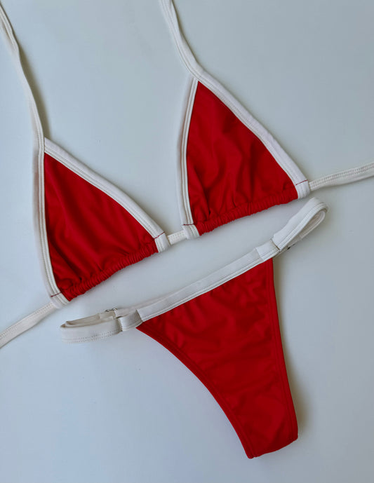 Biquíni Fita Bicolor Vermelho